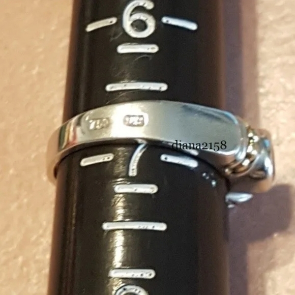 *SOLD* LAGOS Vintage Sterling Silver & 18K Yellow Gold Caviar Ring Size 7 - Picture 7 of 7